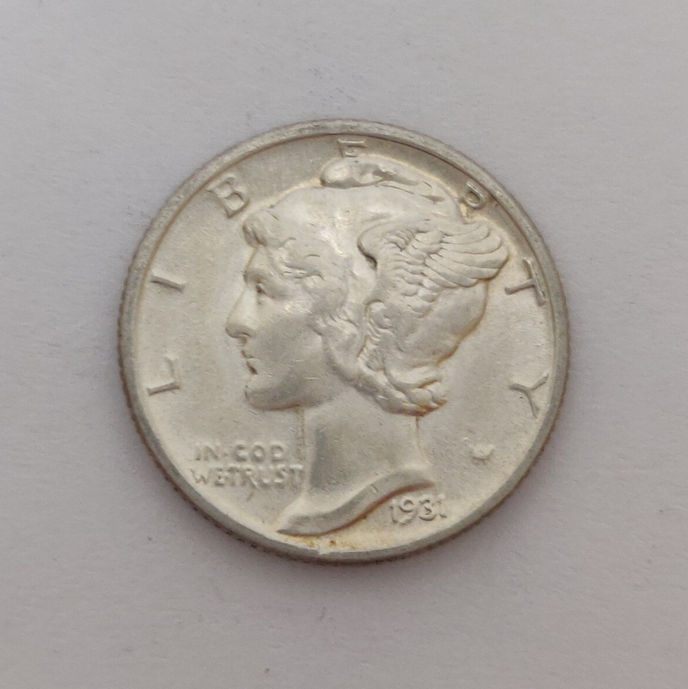 1931-S MERCURY DIME XF