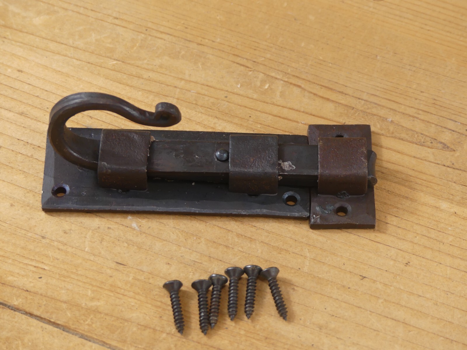 IRON FLAT SLIDING LOCK CABINET DOOR CUPBOARD DEAD BOLT SLIDE LATCH BARN BARREL