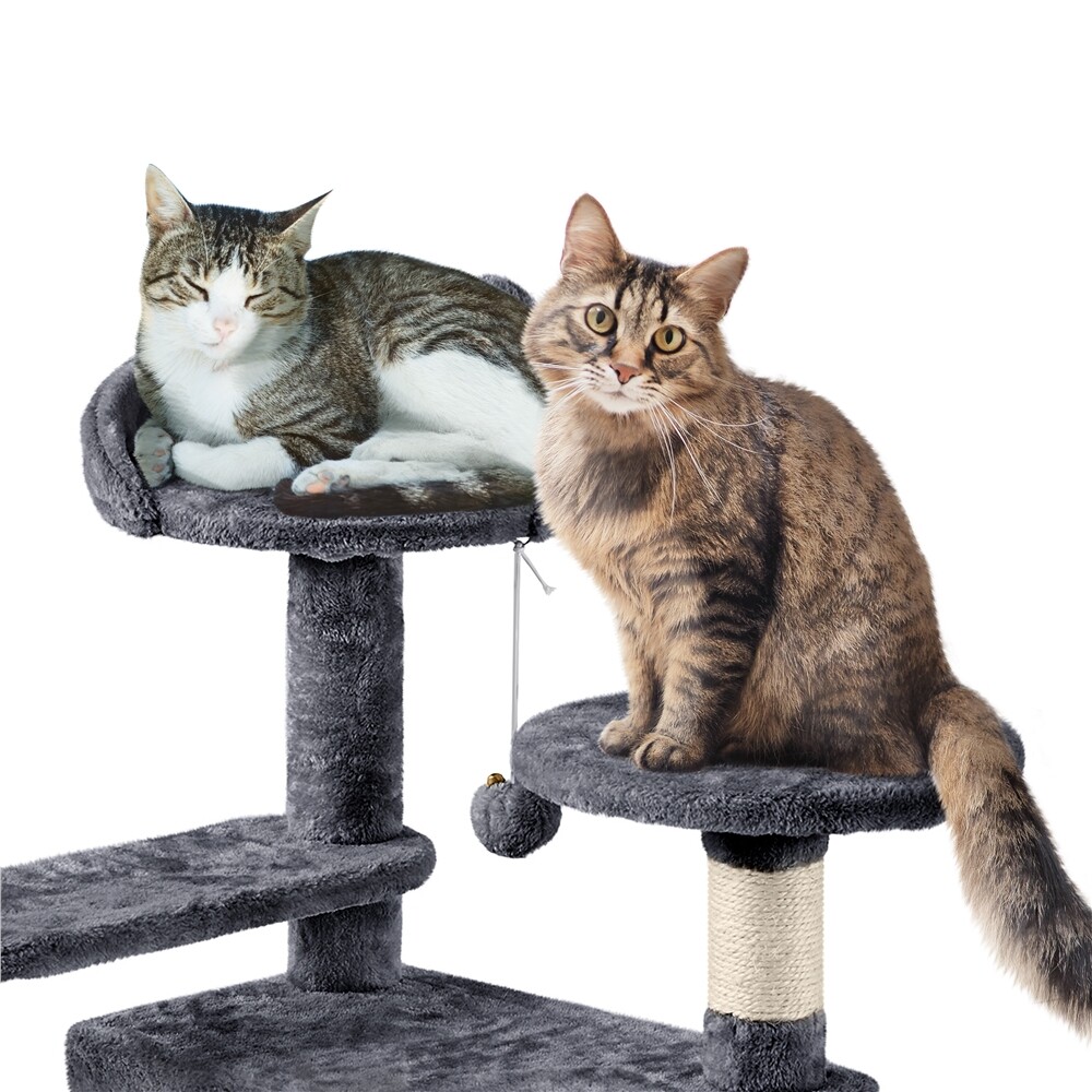 57in Cat Tree Condo Multi-Level Cat Tower Scratching Posts, Dark Gray