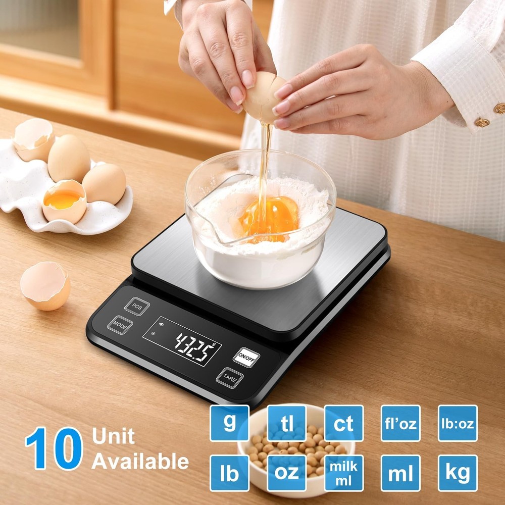 22lb Waterproof Kitchen Scale, 0.1g High Precision, Digital Kitchen Scale Wei...