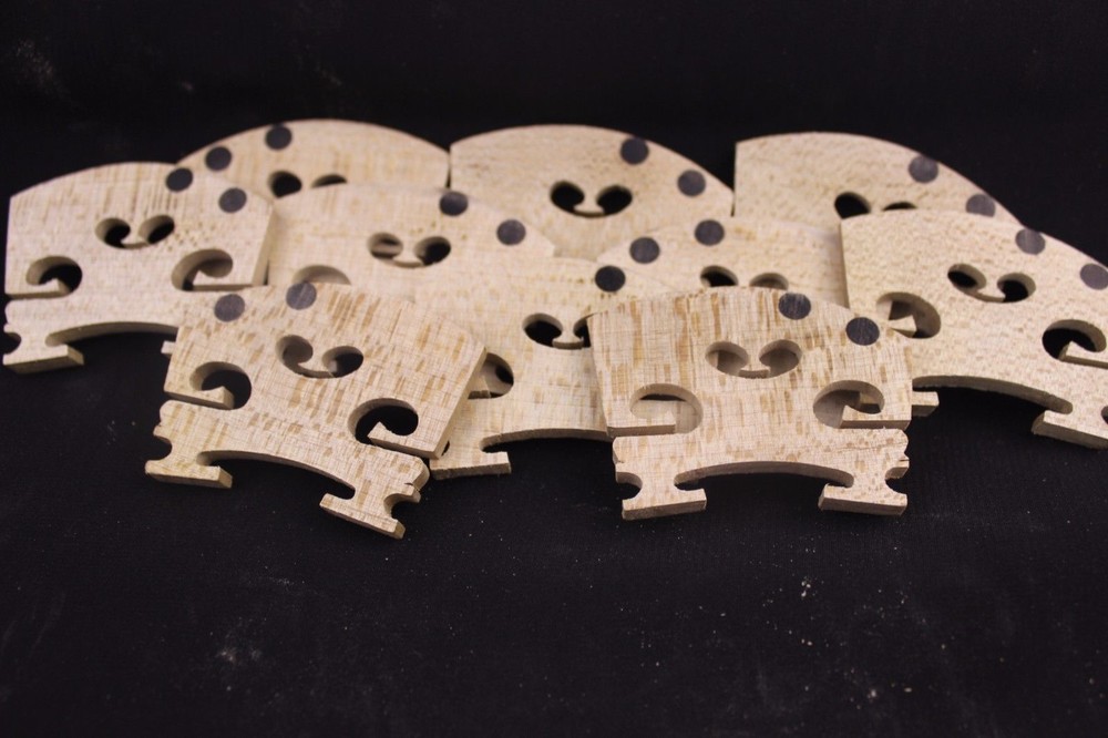 10pcs SPECIAL VIOLIN BRIDGE, 4/4, MAPLE WITH EBONY INSERTS