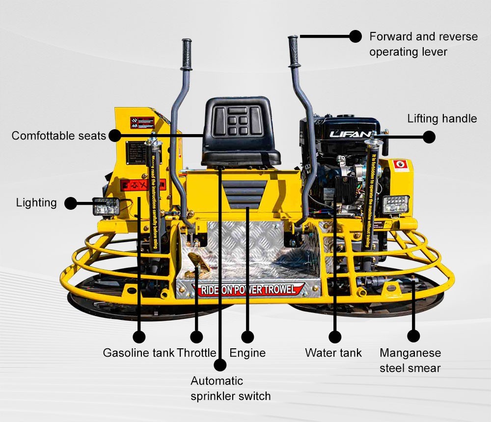 Ride-on Trowel Machine Concrete Road Surface Finisher, New