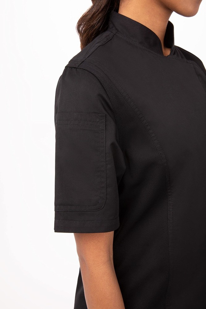 Women's Springfield Chef Coat, Black, Medium