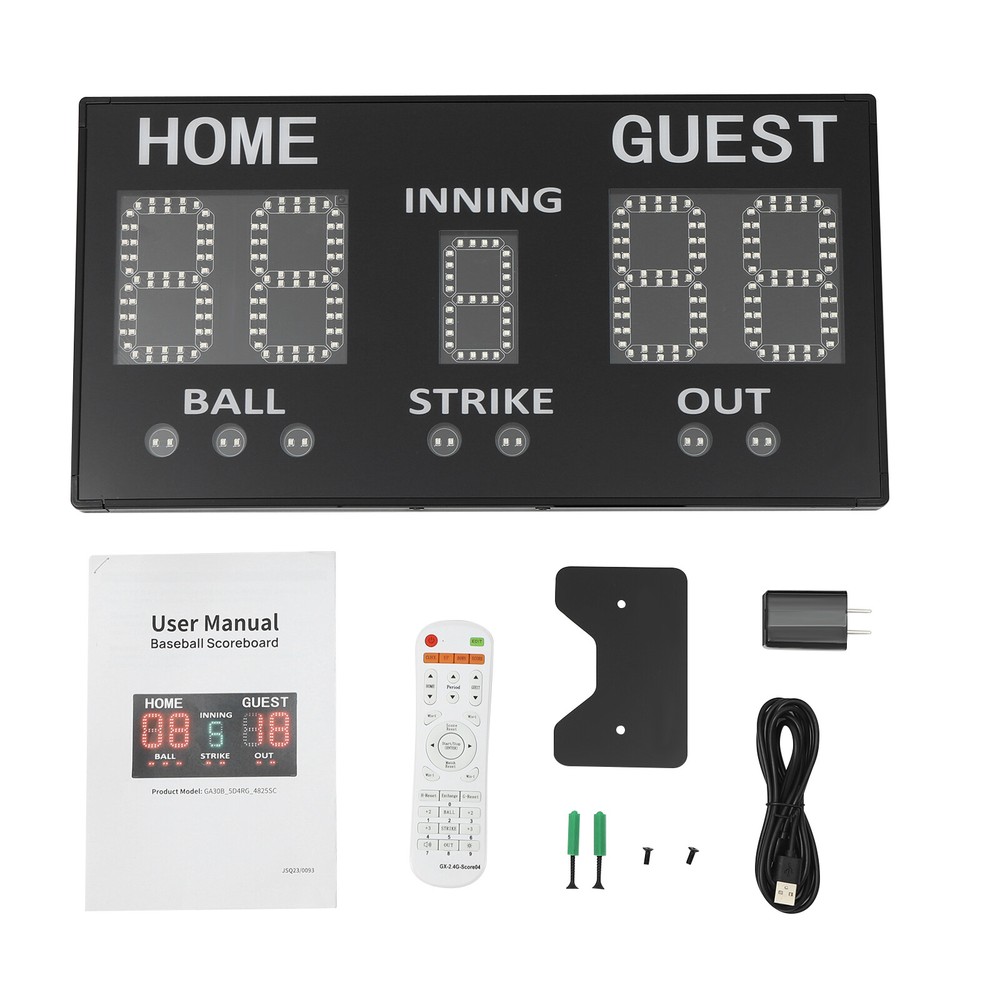 Electronic Baseball Scoreboard High-Light Digital Scoreboard, Remote Control