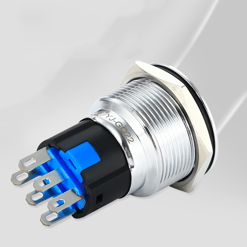 19mm Rotary Key Switch Latching 2/3 Position Selector Security Lock ON/OFF 5A