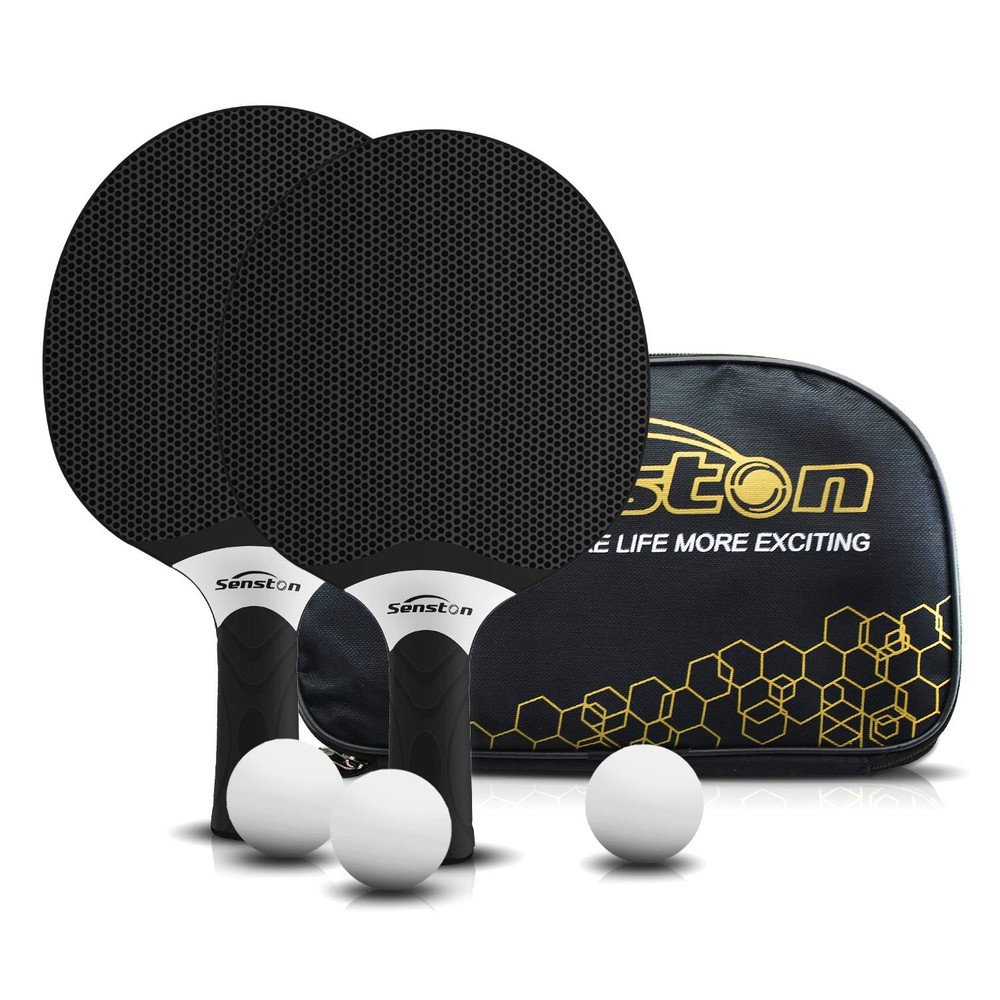 Table Tennis Rackets Set, Professional Table Tennis Racket with 3 Balls, Comp...