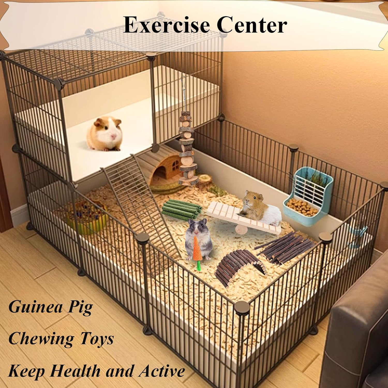 Hamster Toys, Guinea Pig Chew Toys Small Animal Enrichment Toys Cage Accessories