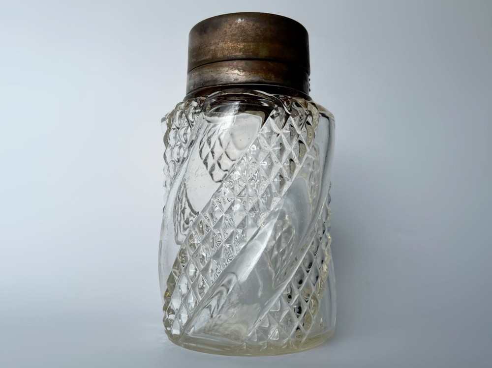Imperial RUSSIAN SOLID SILVER and glass tea jar 84 mark
