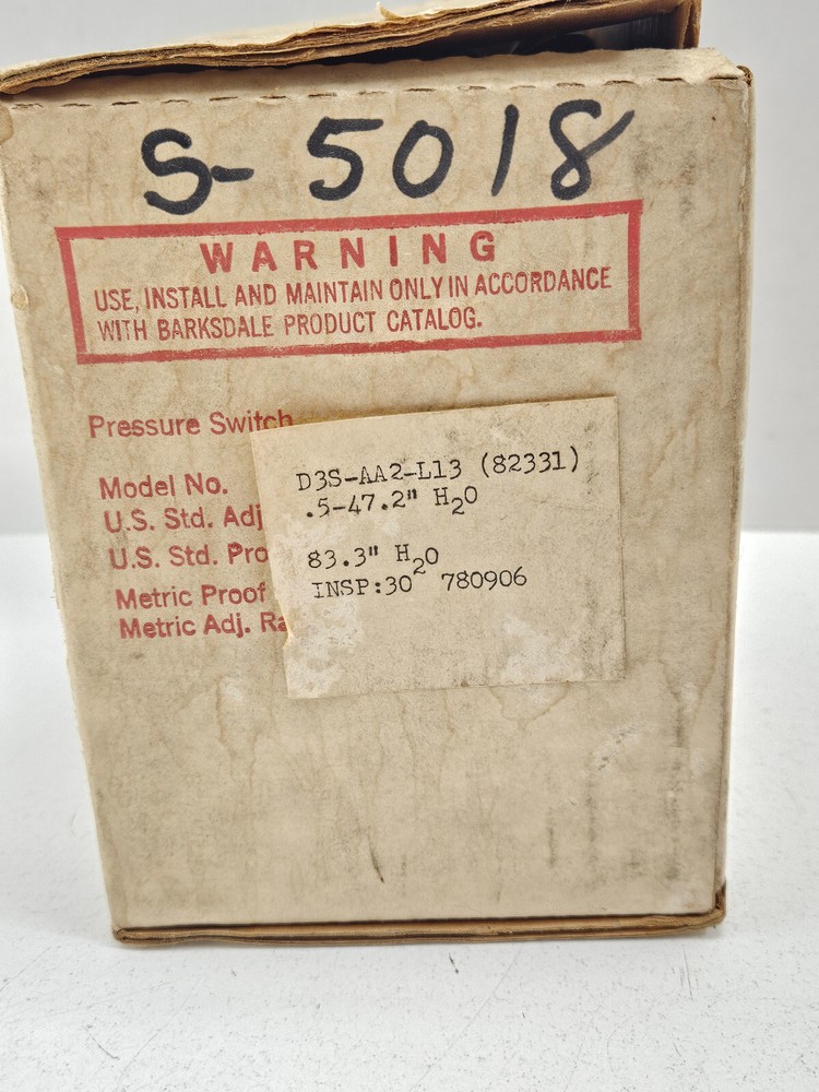Barksdale Barksdale D3S-AA2-L13 Control Switch