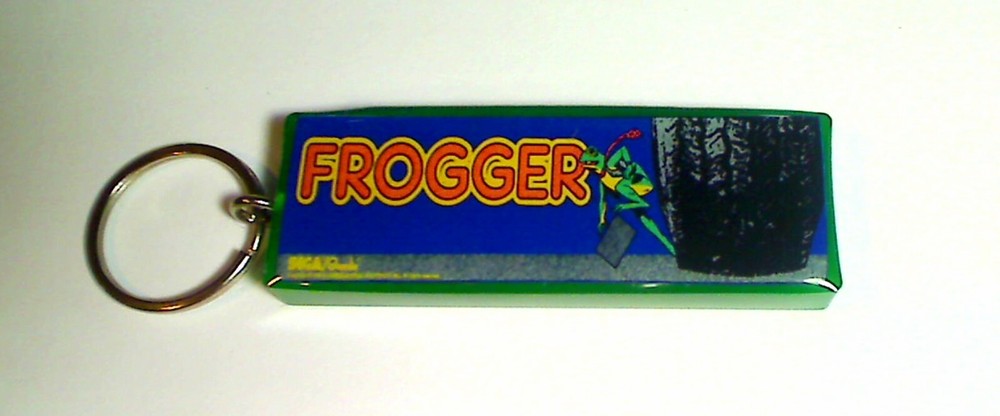 Frogger Arcade Marquee Coin Door accessory Keychain