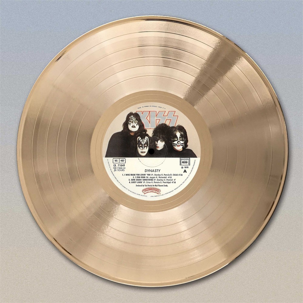 KISS "Dynasty"  Gold LP Record wall art