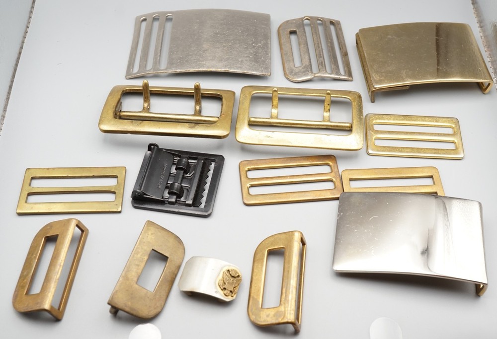 Pre-WWII - Vietnam War Army, Navy, USMC Belt Buckles & Parts Lot