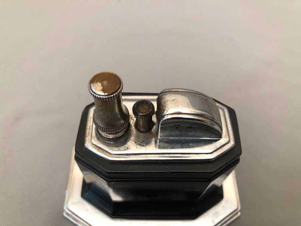 VINTAGE RONSON TOUCH TIP TABLE LIGHTER BLACK