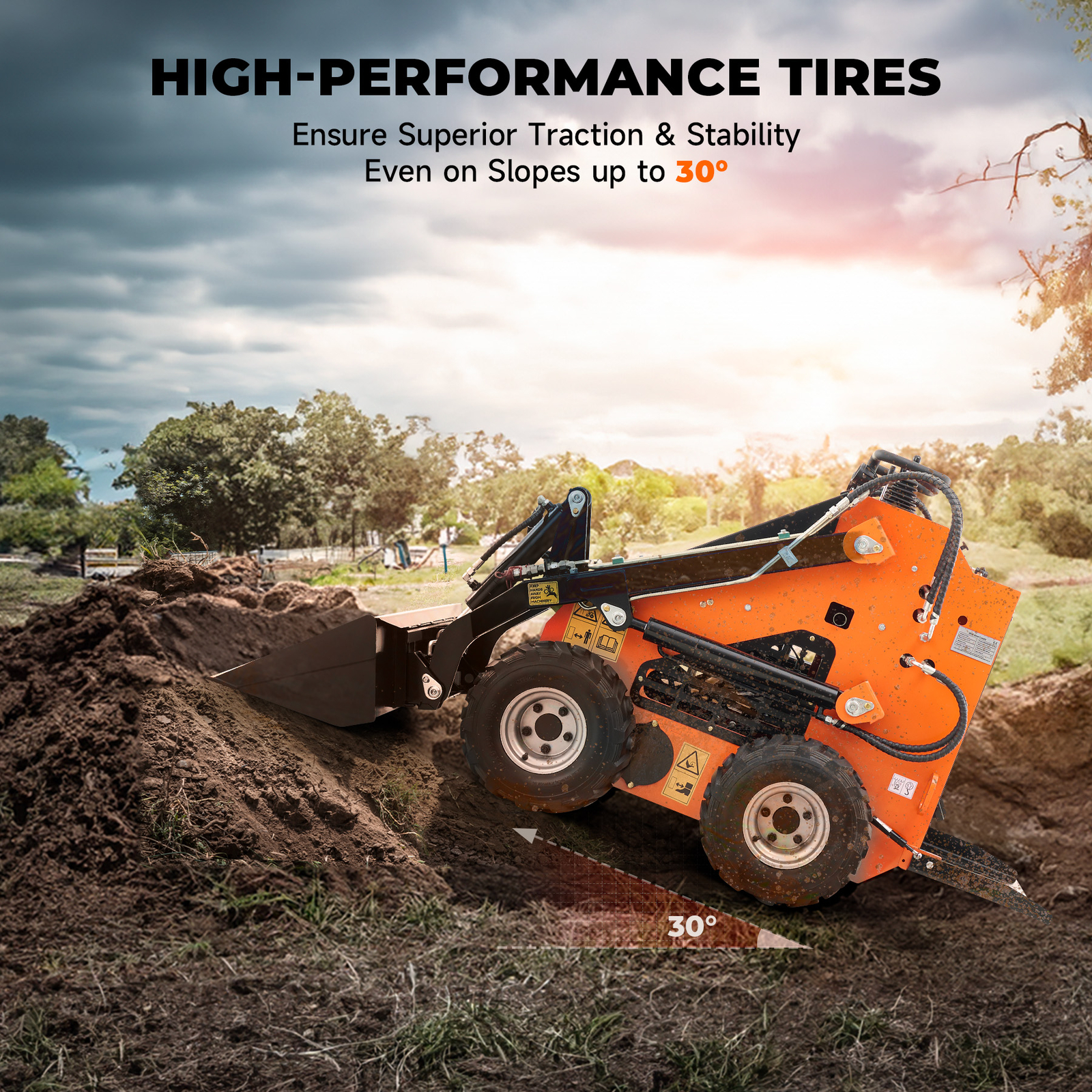 23HP Mini Skid Steer Loader with Briggs & Stratton Gas Engine