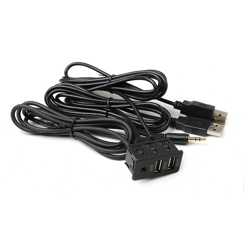 Car Dash Flush Mount AUX USB Port 1.5M Panel Dual USB Extension Cable Adapter **