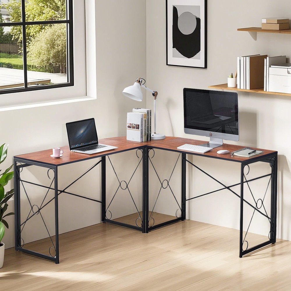 Folding Computer Desk Simple Laptop Table Home Office Workstation for Writing