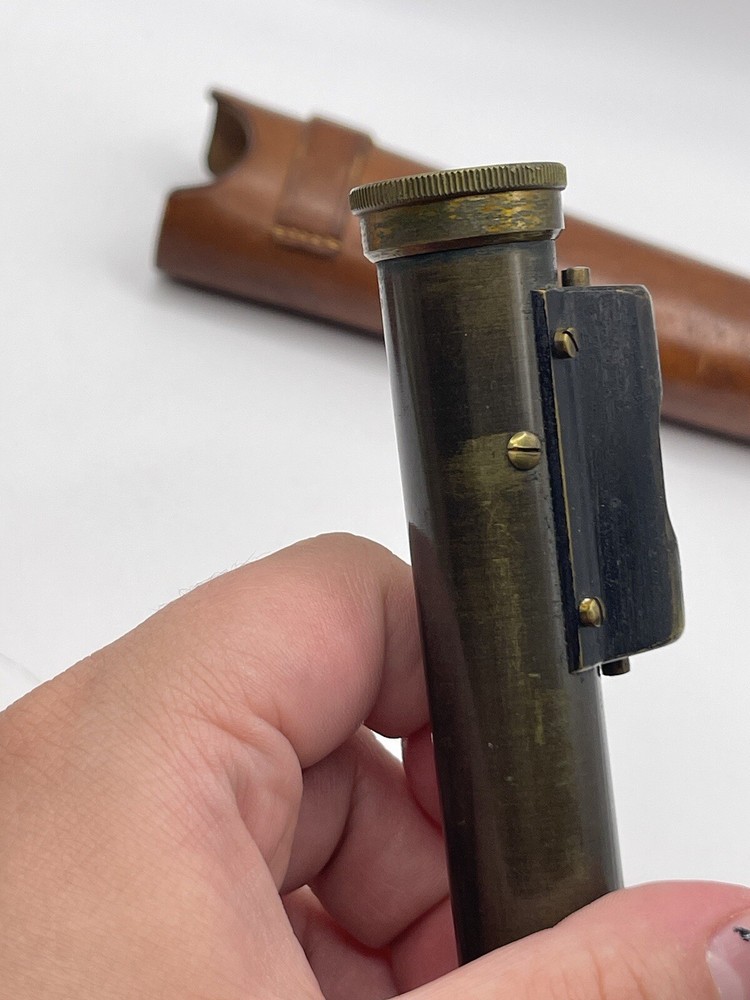 Antique Leveling Microscope With Leather Case Collectible ****