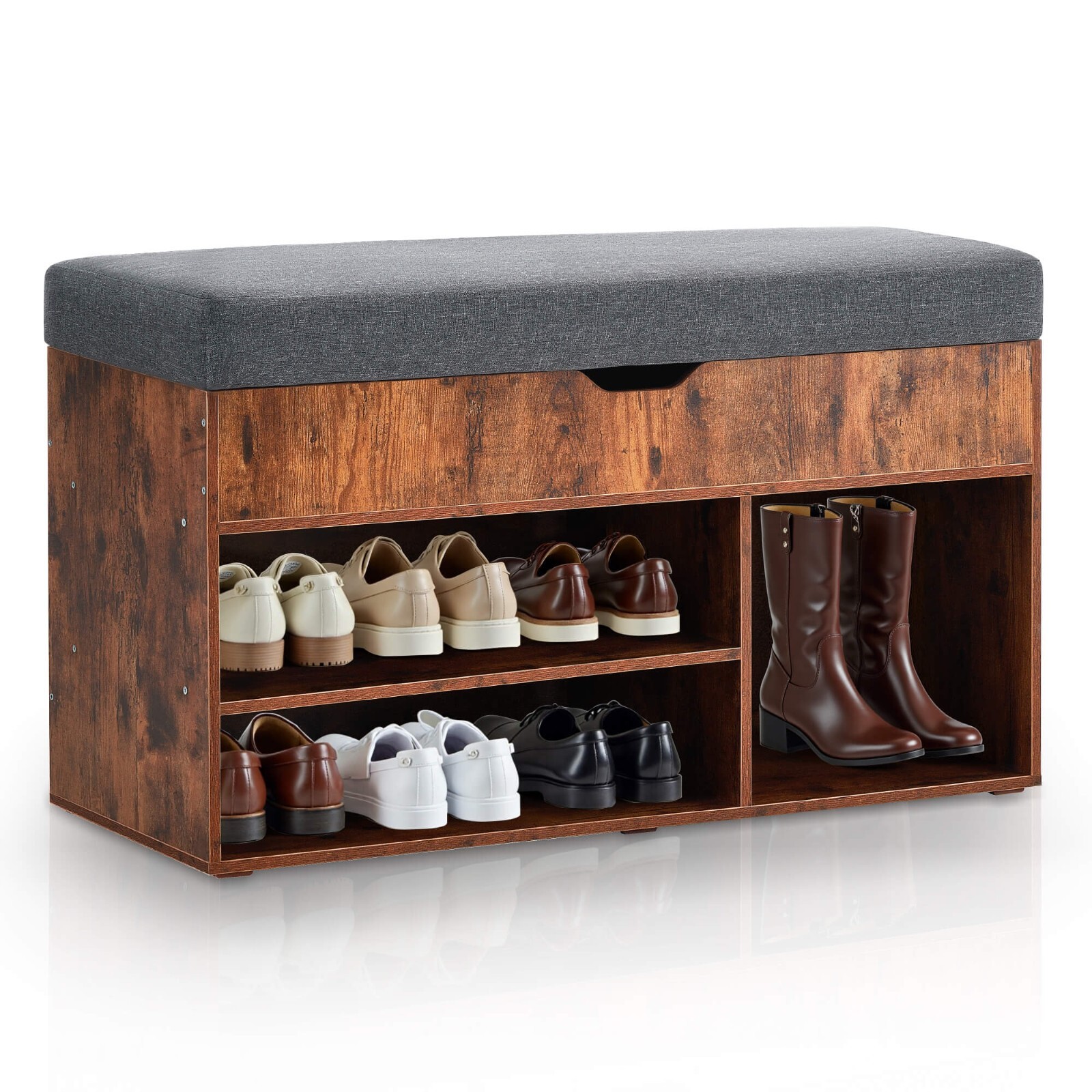 ivinta 37" Storage Bench with Padded Cushion for Living Room, 7702