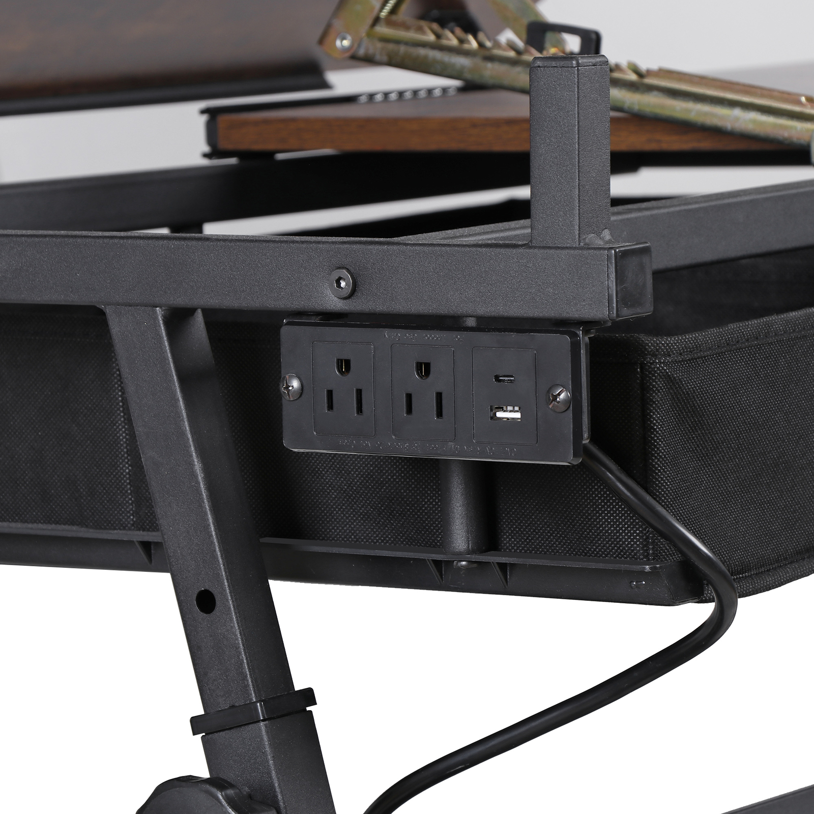 Adjustable Drafting Drawing Table Craft Tiltable Tabletop with Stool & Outlet