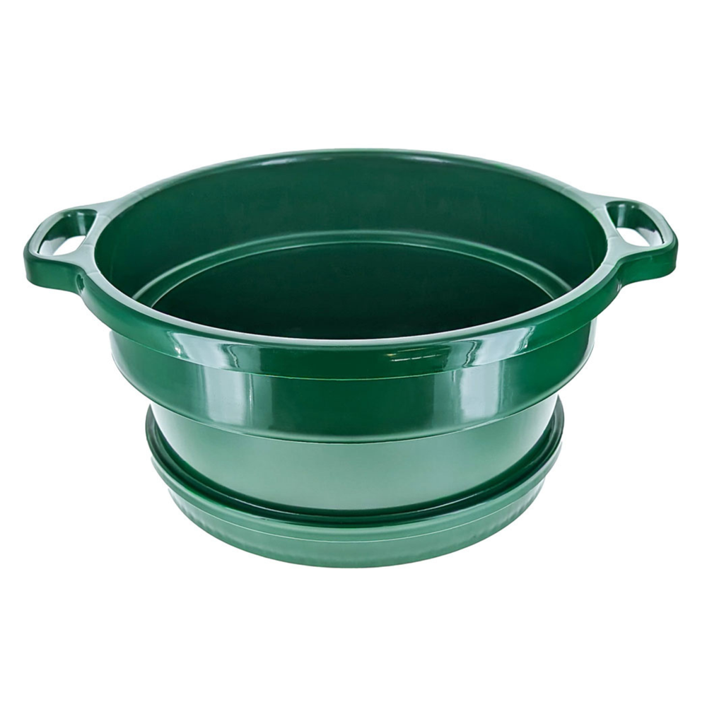 1/8" Mesh Classifier | 6" Deep | Green Plastic Screen With Handle | Stackable