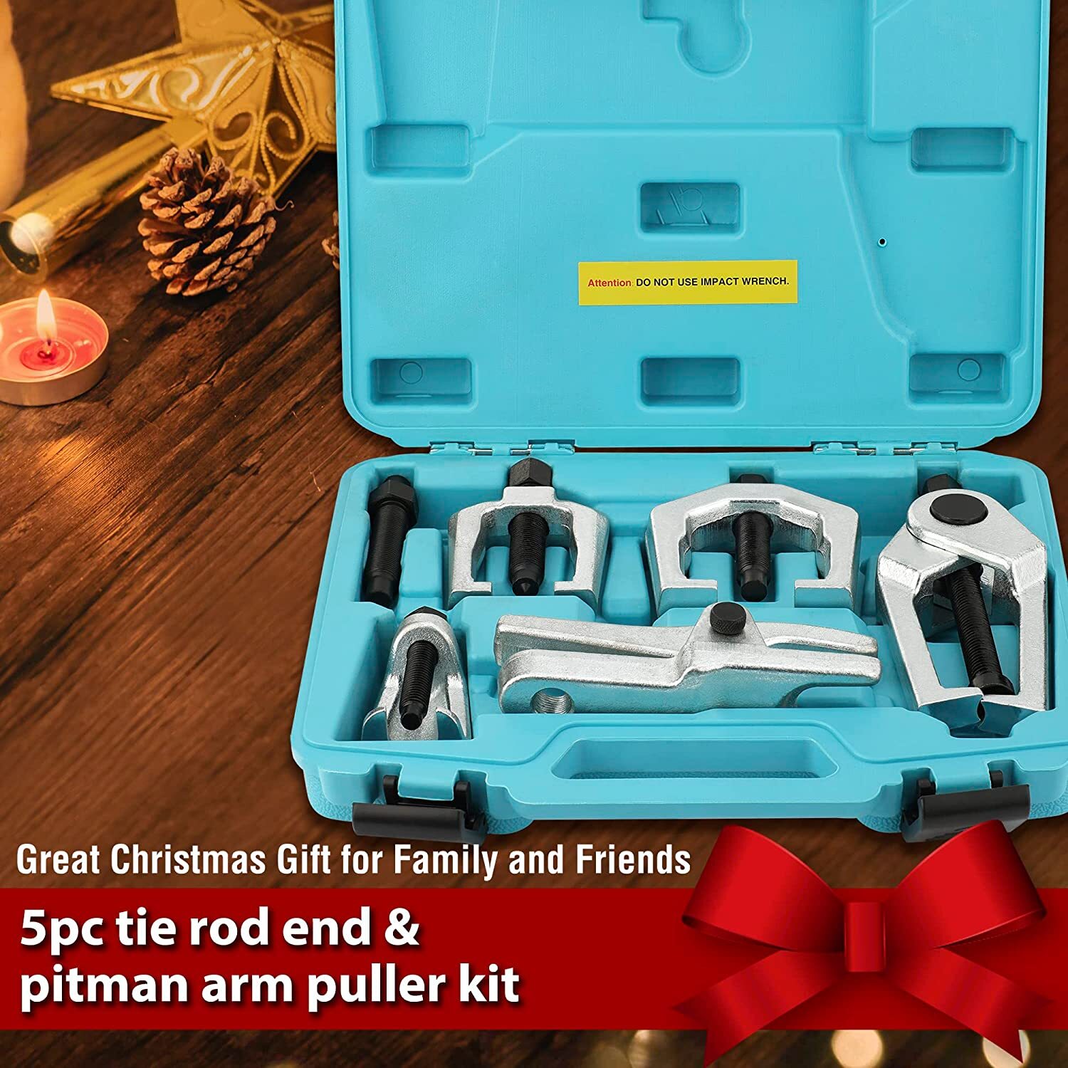 DURATECH Ball Joint Separator Pitman Arm Puller Tie Rod End 5PCS Tool Set w/Case