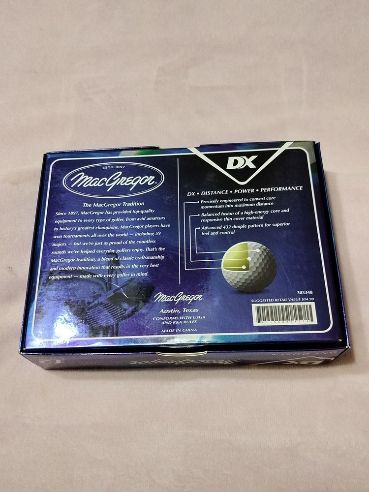 NEW MacGregor DX Distance Power Performance White Golf Balls Dozen Golfsmith