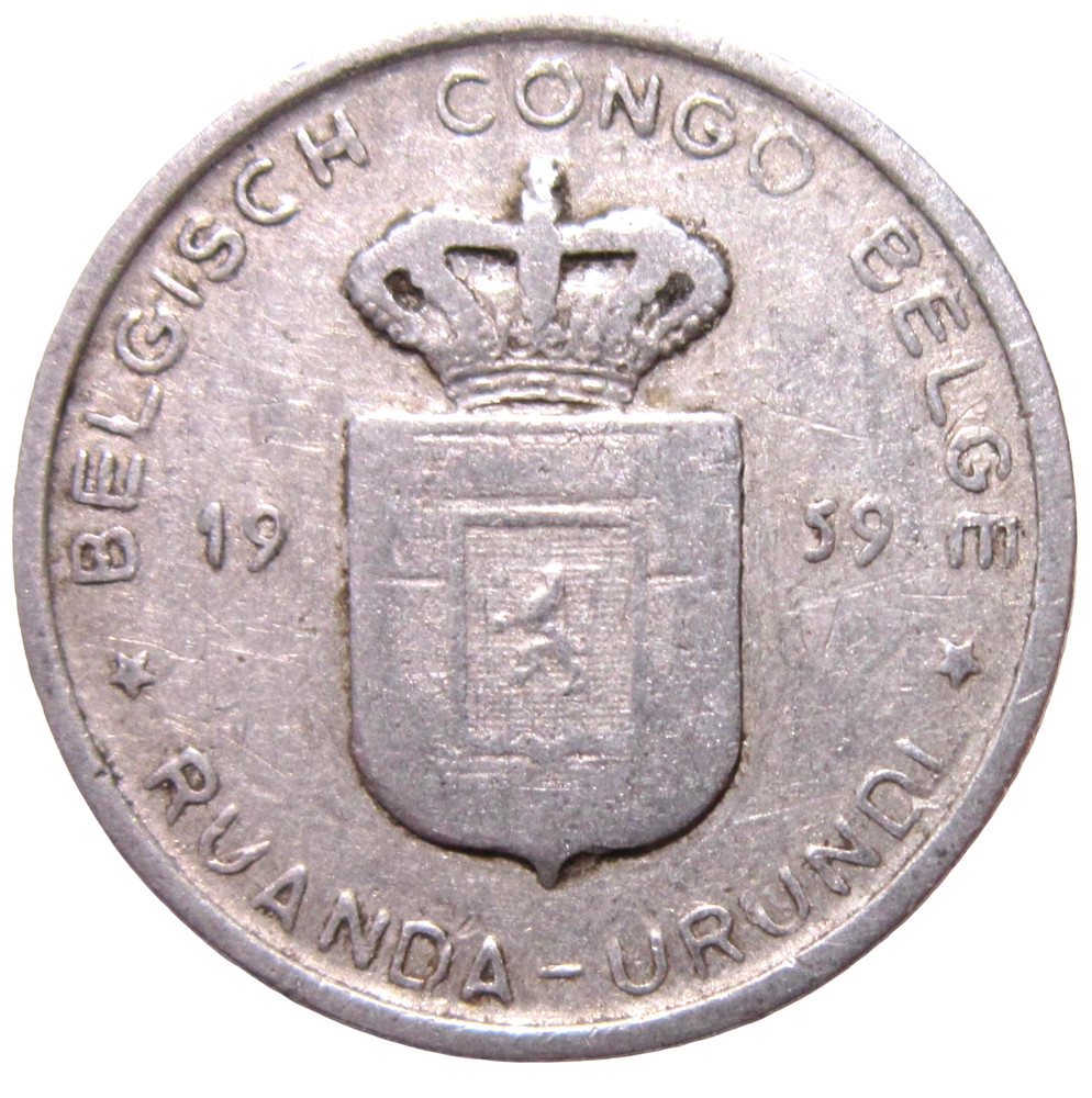 BELGIAN CONGO. 1 FRANC, 1959.