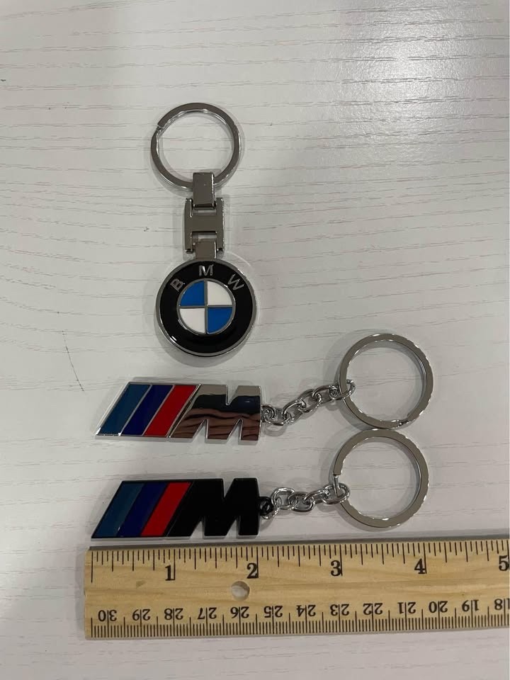 BMW KEYCHAIN (M PERFORMANCE) CHROME/MATTE BLACK/CIRCLE LOGO