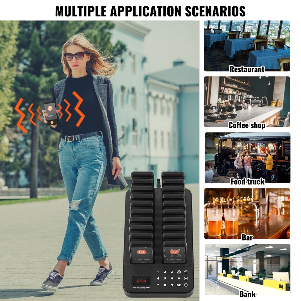 Restaurant Wireless Pager System 20 Call Coasters Guest Queuing Calling