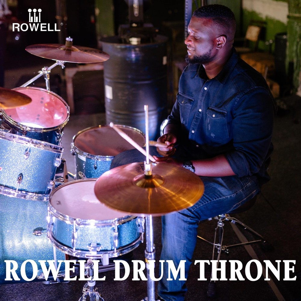 ROWELL Drum Throne Adjustable Drum Stool Lightweight Drum Seat Soft Drum Stoo...