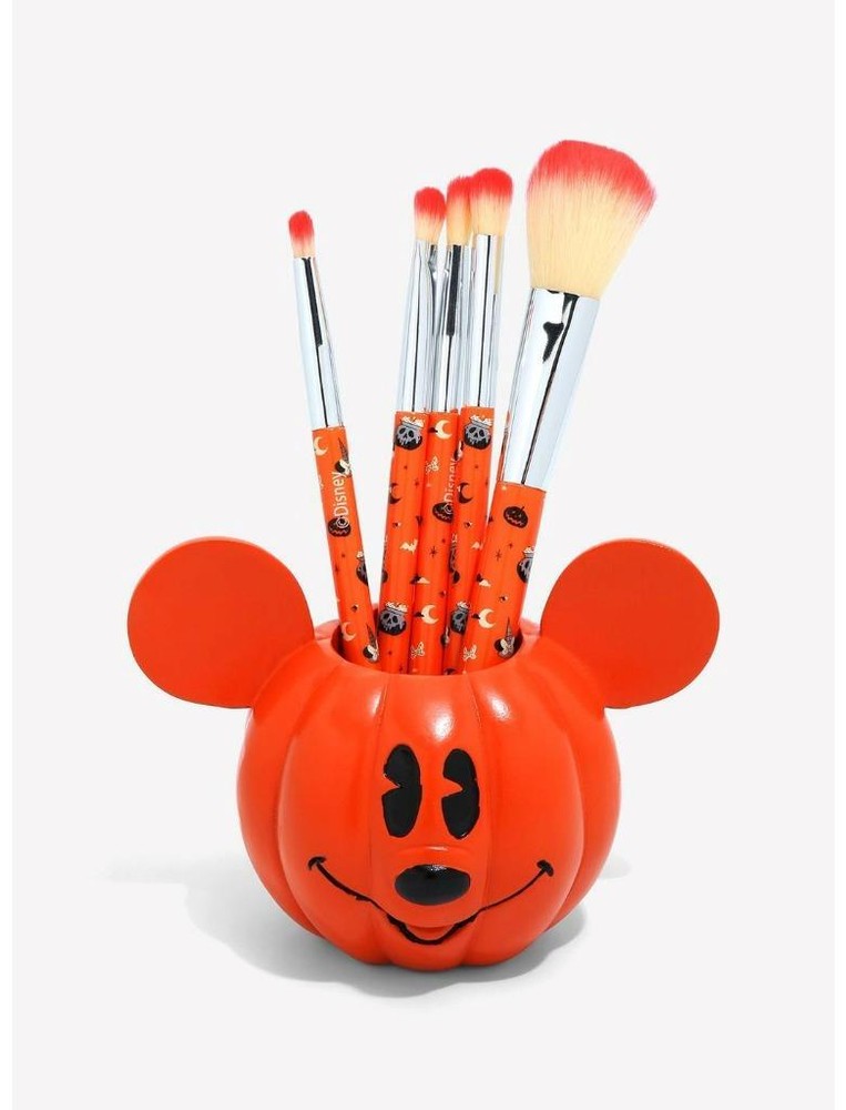 Mickey Mouse Jack-O'Lantern Disney Makeup Brush Set & Holder