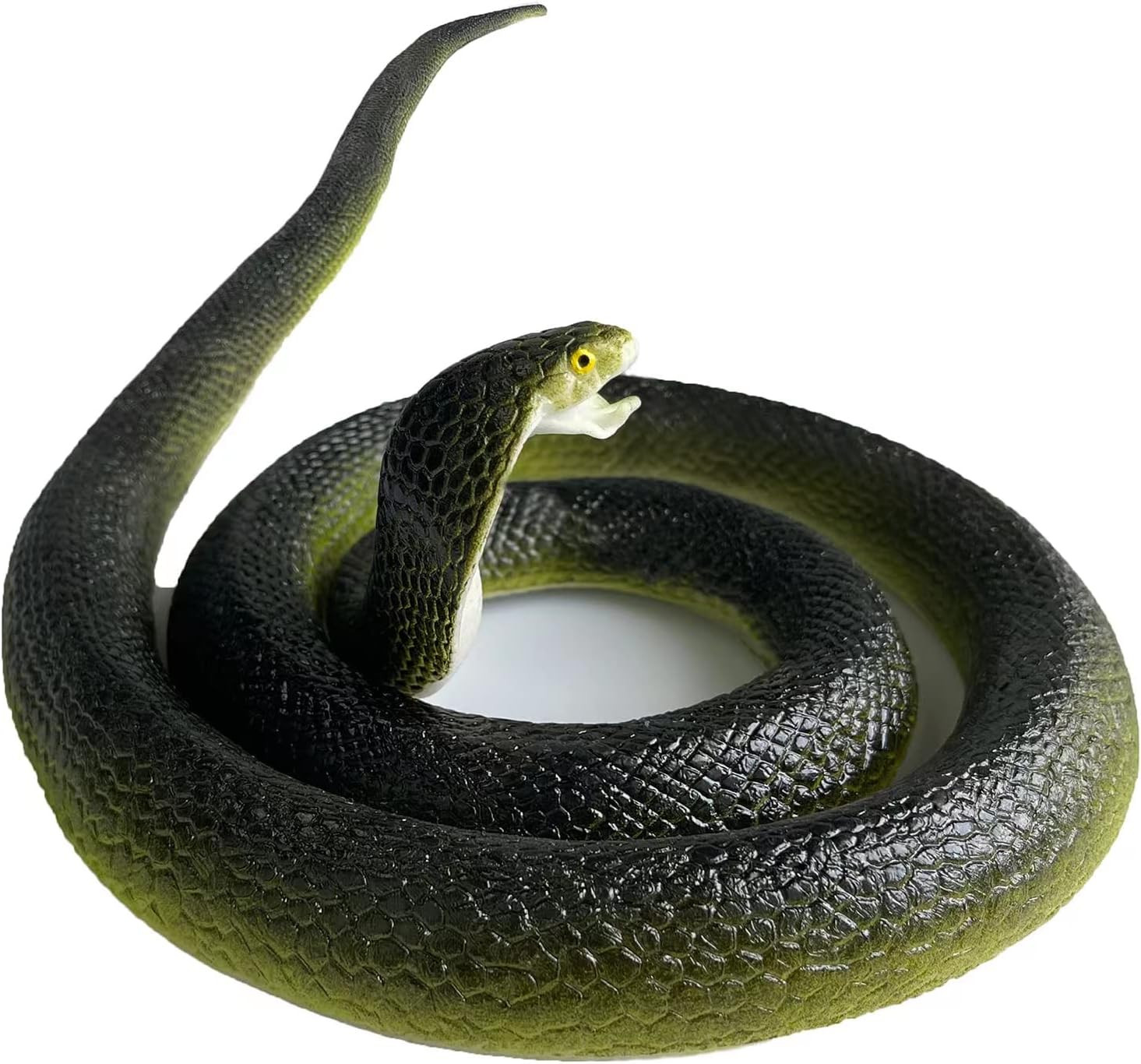 Realistic Rubber Snake - Scary Fake Snake for Bird Deterrent, Large Black Cobra