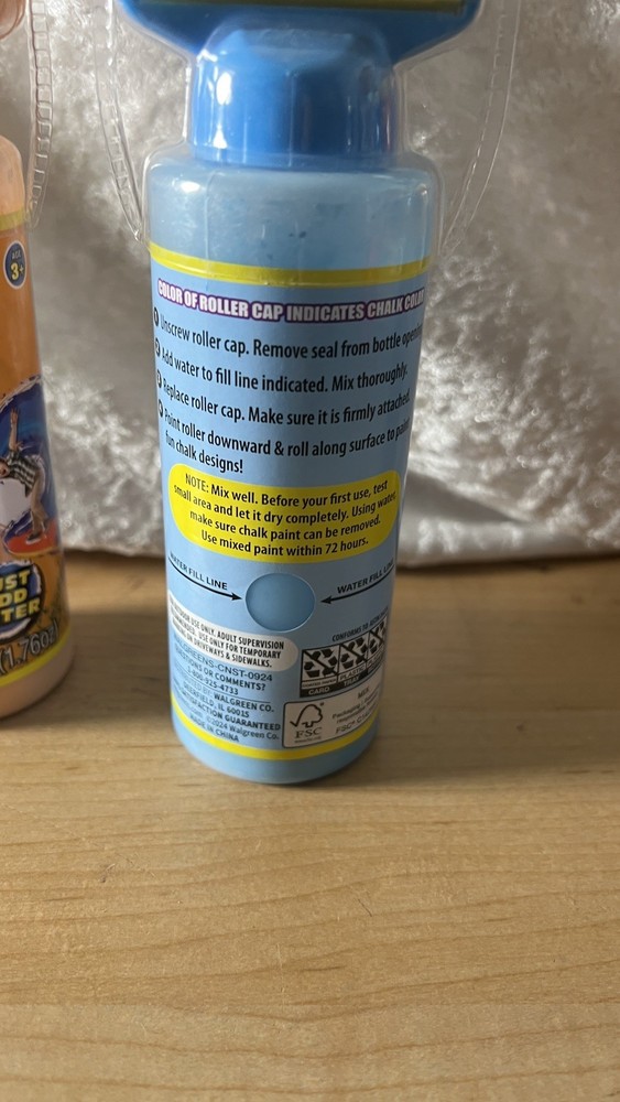 🆕2- Chalk Roller With Stencils 2 Pack Creative Fun Orange And Blue