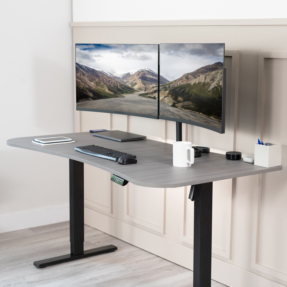 VIVO Dark Gray 63" x 32" Table Top for Adjustable Standing Desk Frames