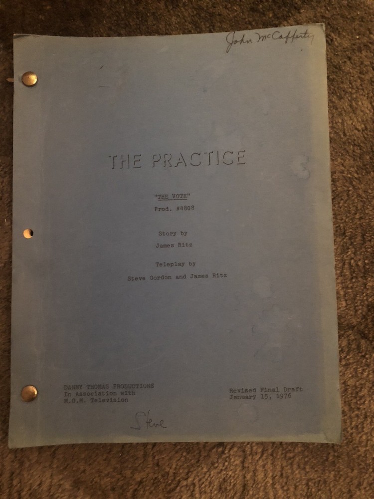 THE PRACTICE: "Vote" TV Vintage Script