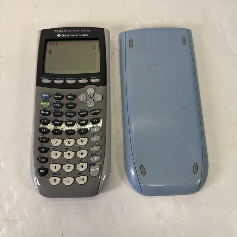 Texas Instruments TI-84 Plus Silver Edition Graphing Calculator + Cover | TESTED