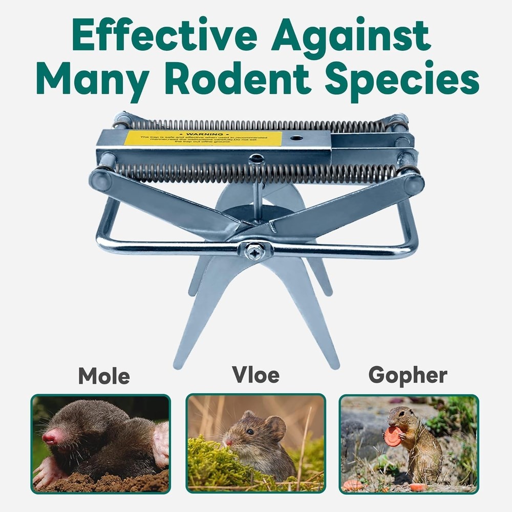 Versatile 2 Pack Mole Traps - Effective Scissor Design for Lawn Protection