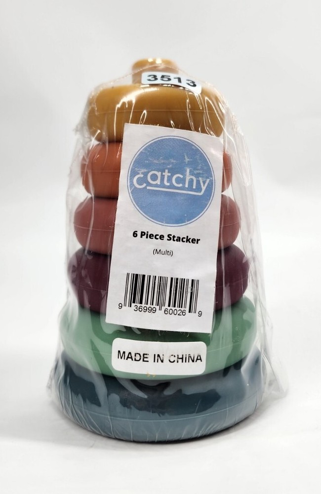 Catchy 6 Piece Mini Stacking & Nesting Toy Soft Multicolor Building Rings