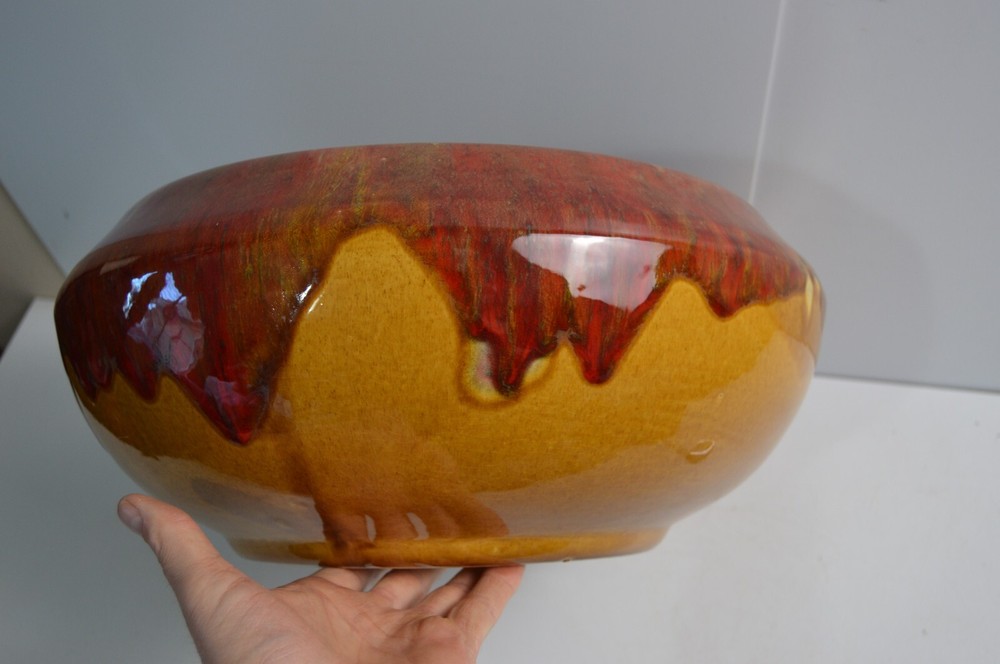 Vintage Extra Large Dripware Ceramic Pot Planter Ceramic Glazed Retro Chic