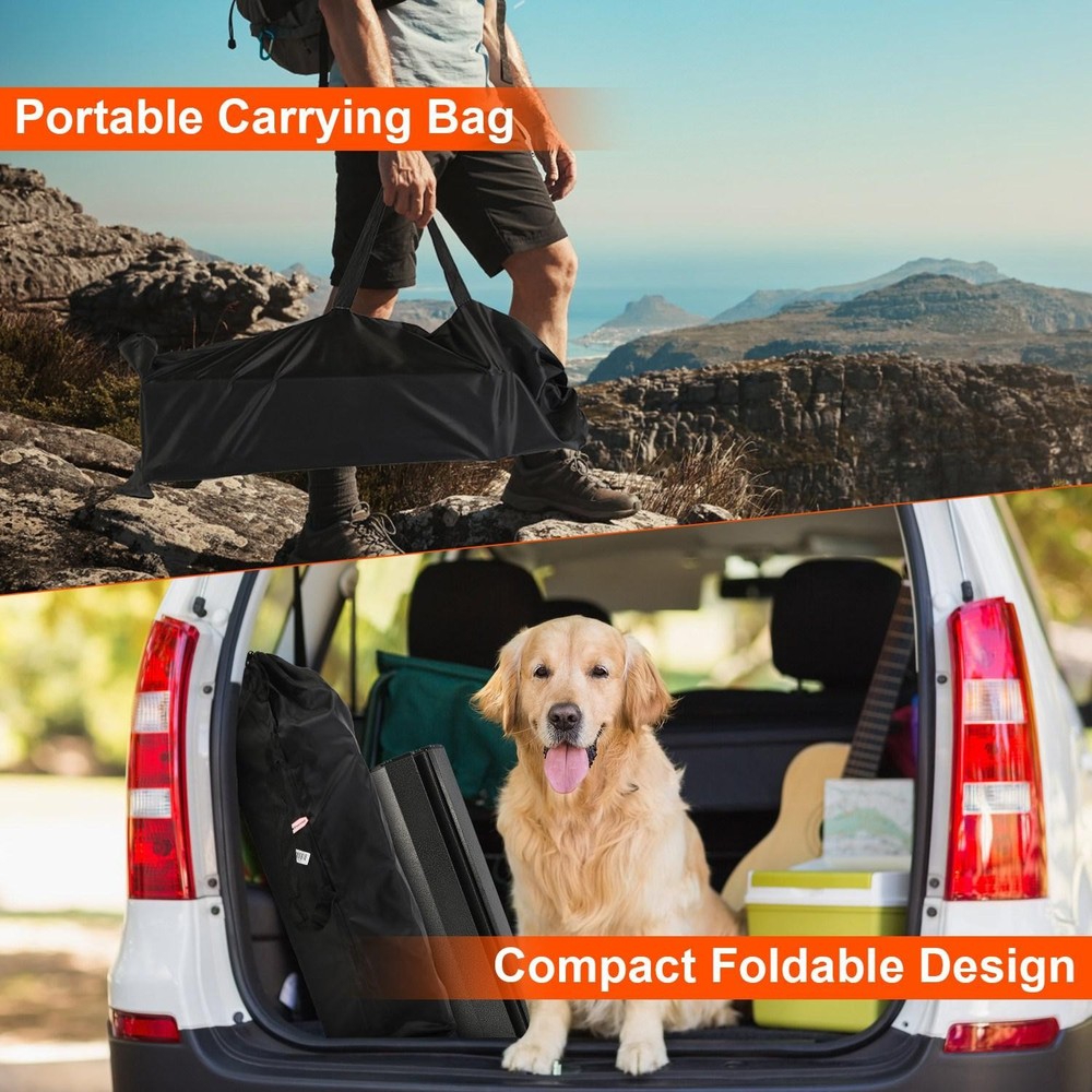Portable Folding Camping Table w/ Adjustable Height Rustproof Carbon Steel