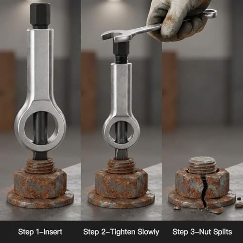 3 Set Nut Screw Splitter Set Nut Remover Tools, Nut Splitter Cracker, Rusted