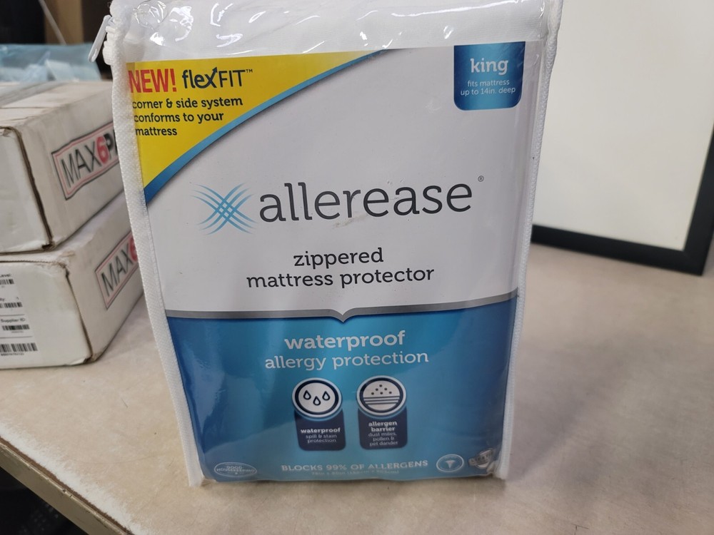 SEALED ALLEREASE ZIPPERED MATTRESS PROTECTOR, KING SIZE WaterProof
