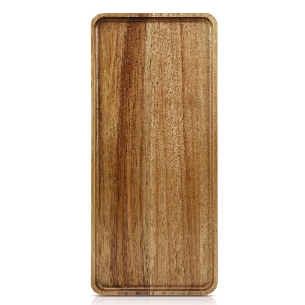 1 pcs 15.7"X7"Large Solid Acacia Wood Serving Tray Rectangular Wooden Platter