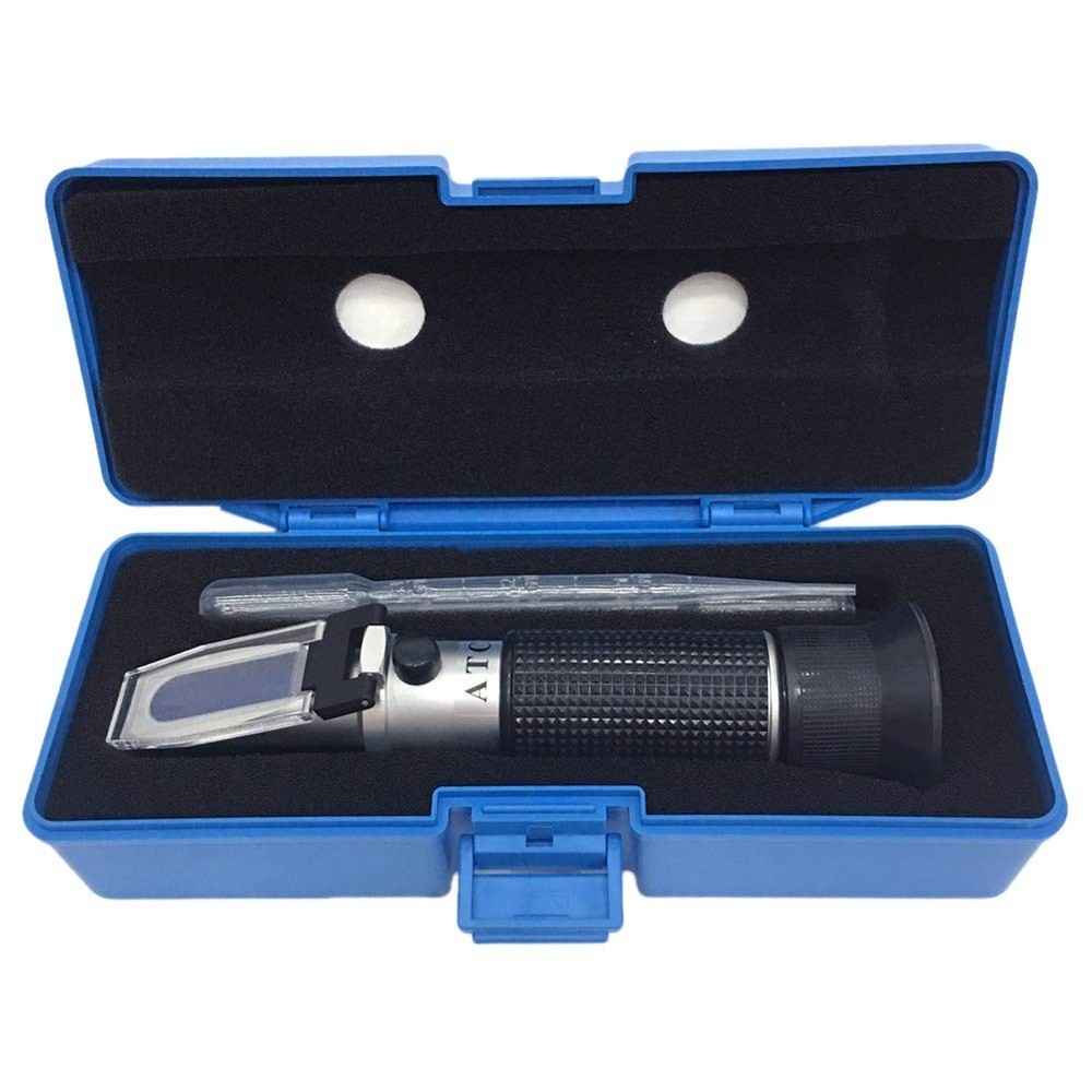 Brix Refractometer with ATC, Dual Scale - Specific Gravity & Brix, Hydrometer in