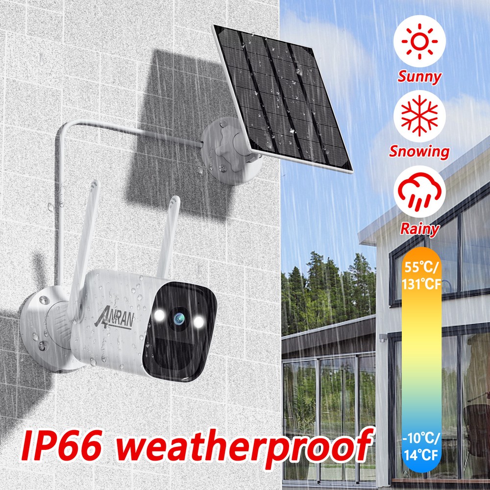 Outdoor Wireless Security Camera System Solar Battery Powered WIFI Audio Camera