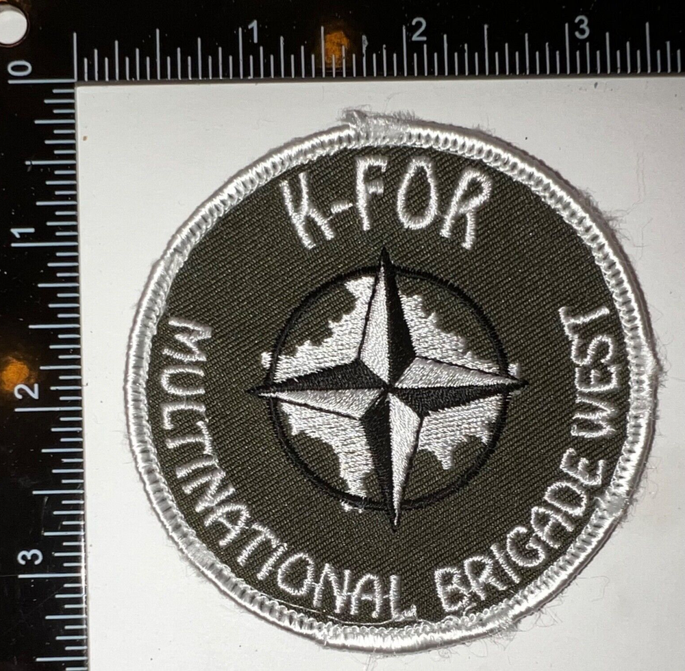 US Army K-FOR Kosovo Multinational Brigade West HOOK & LOOP Patch