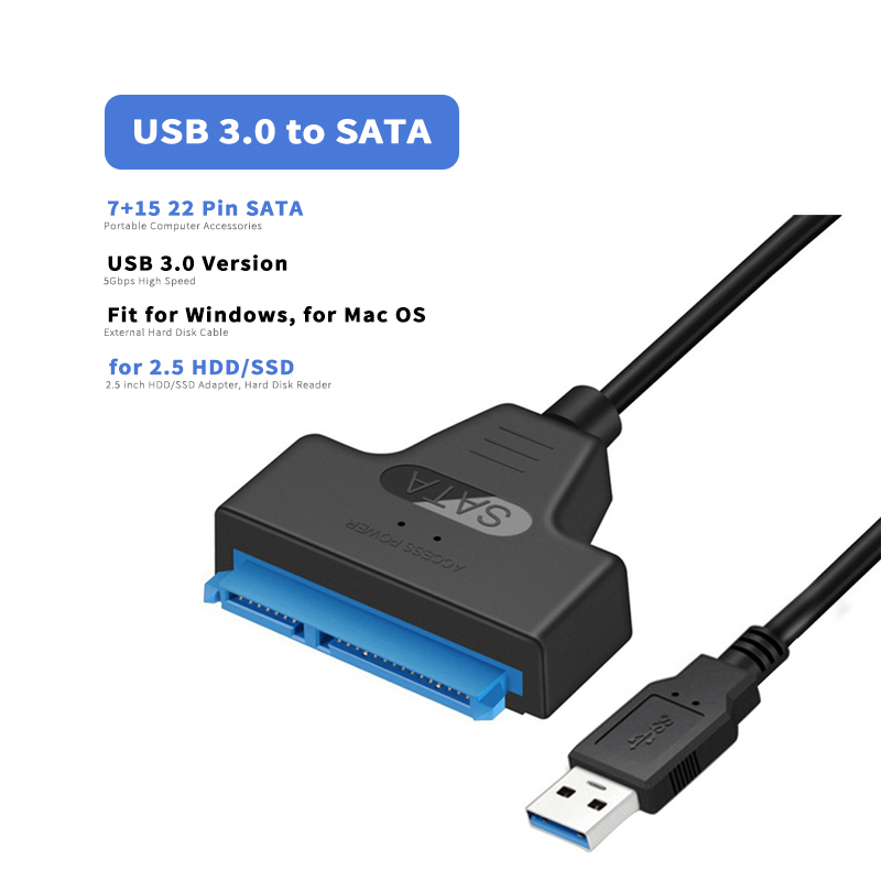 USB to SATA Adapter Cable Data Converter 3.0 to 2.5" For Hard Drive SSD to USB