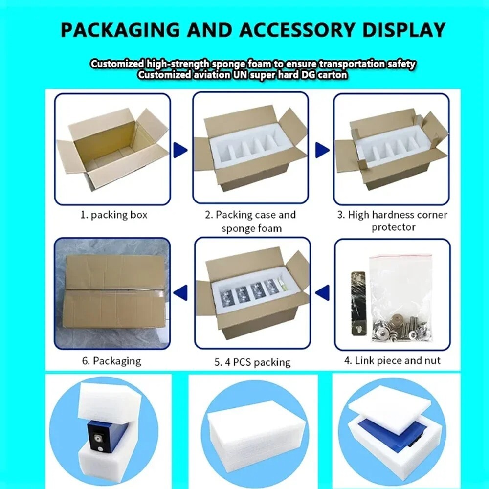 3.2V 320Ah Lifepo4 Battery Grade A li-ion Iron Phosphate, for 12V Golf Cart 2025