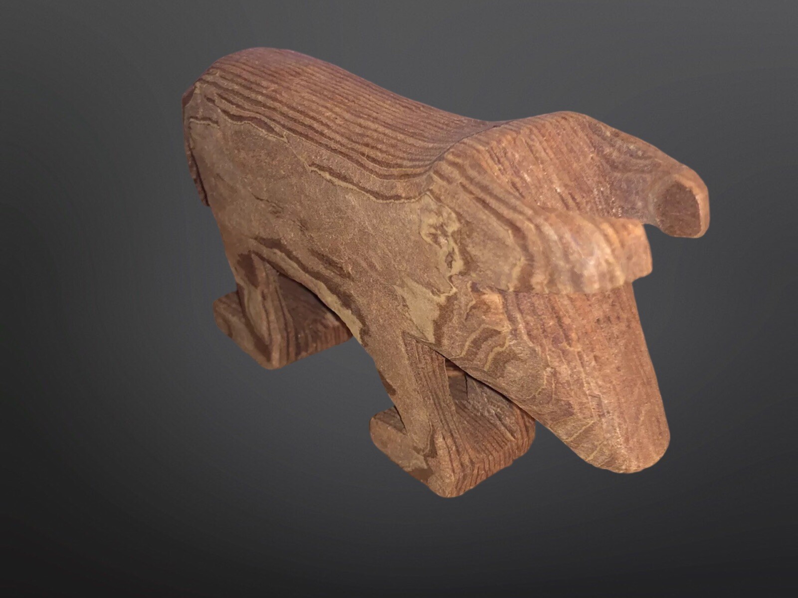 Circa 1910 Native American Tarahumara Carved Wood Bull Fetish