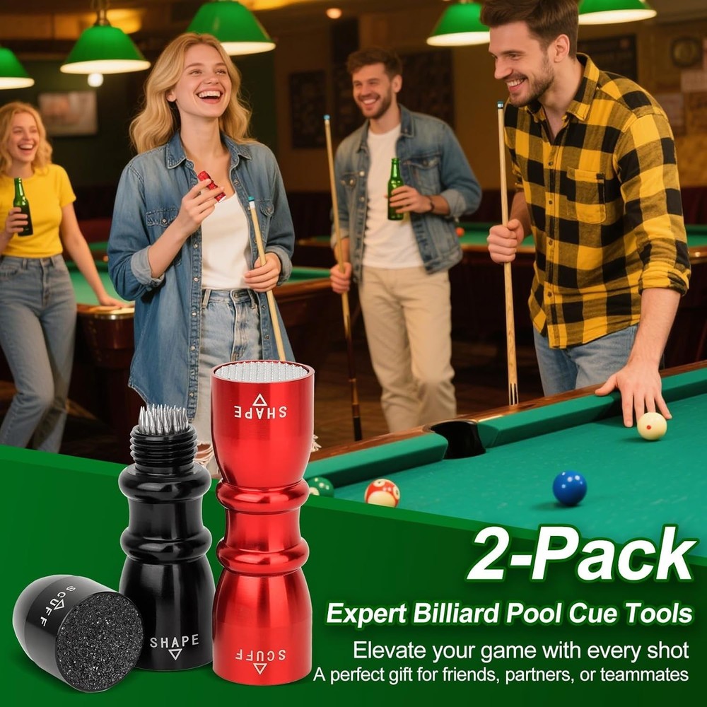 Gift-Ready Pool Cue Tip Tool Set - 2-Pack for Better Billiards Gameplay